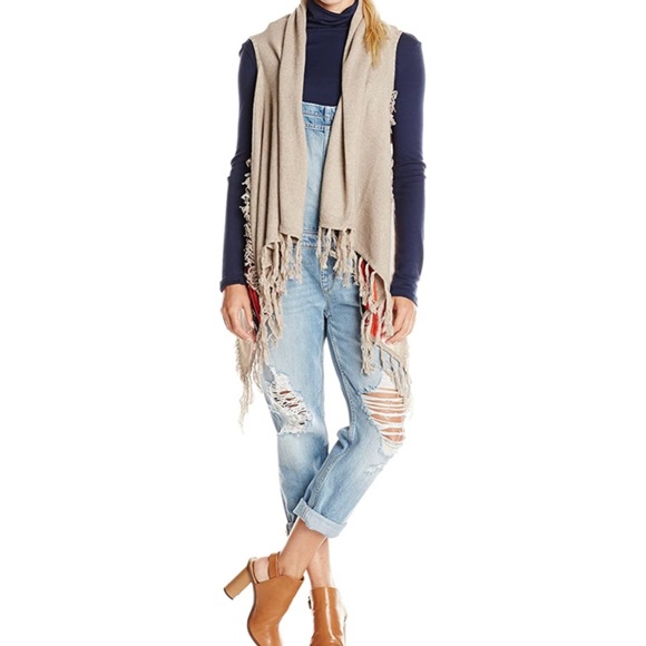 Ella Moss Deva Vest Fringe Tribal Knit Cardigan XS - Picture 2 of 14